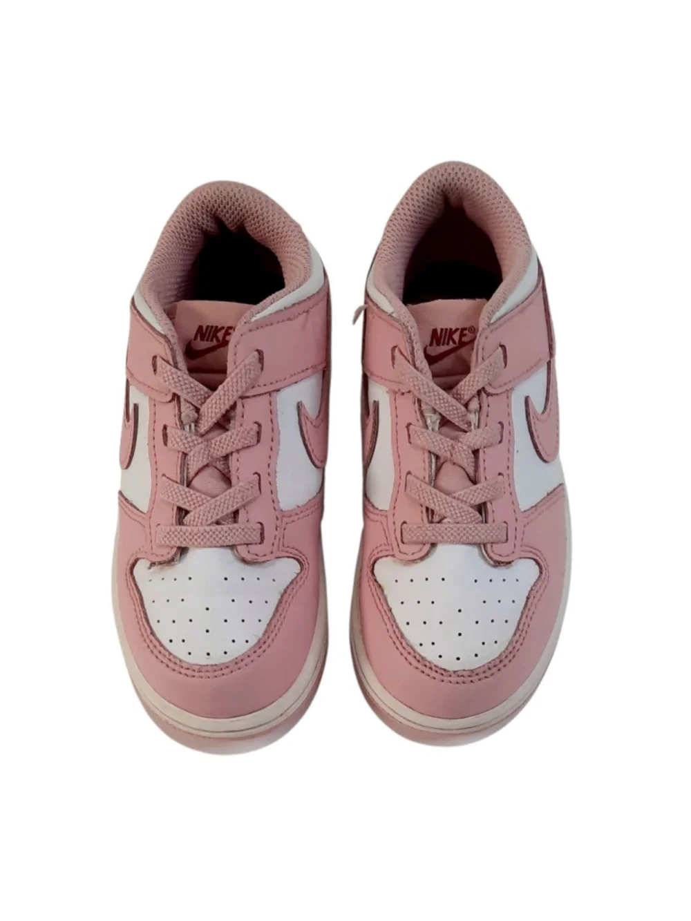 Toddler's Nike Dunk Low White/ Pink Glaze-Pomegrante (HV0929 100) Size 10C